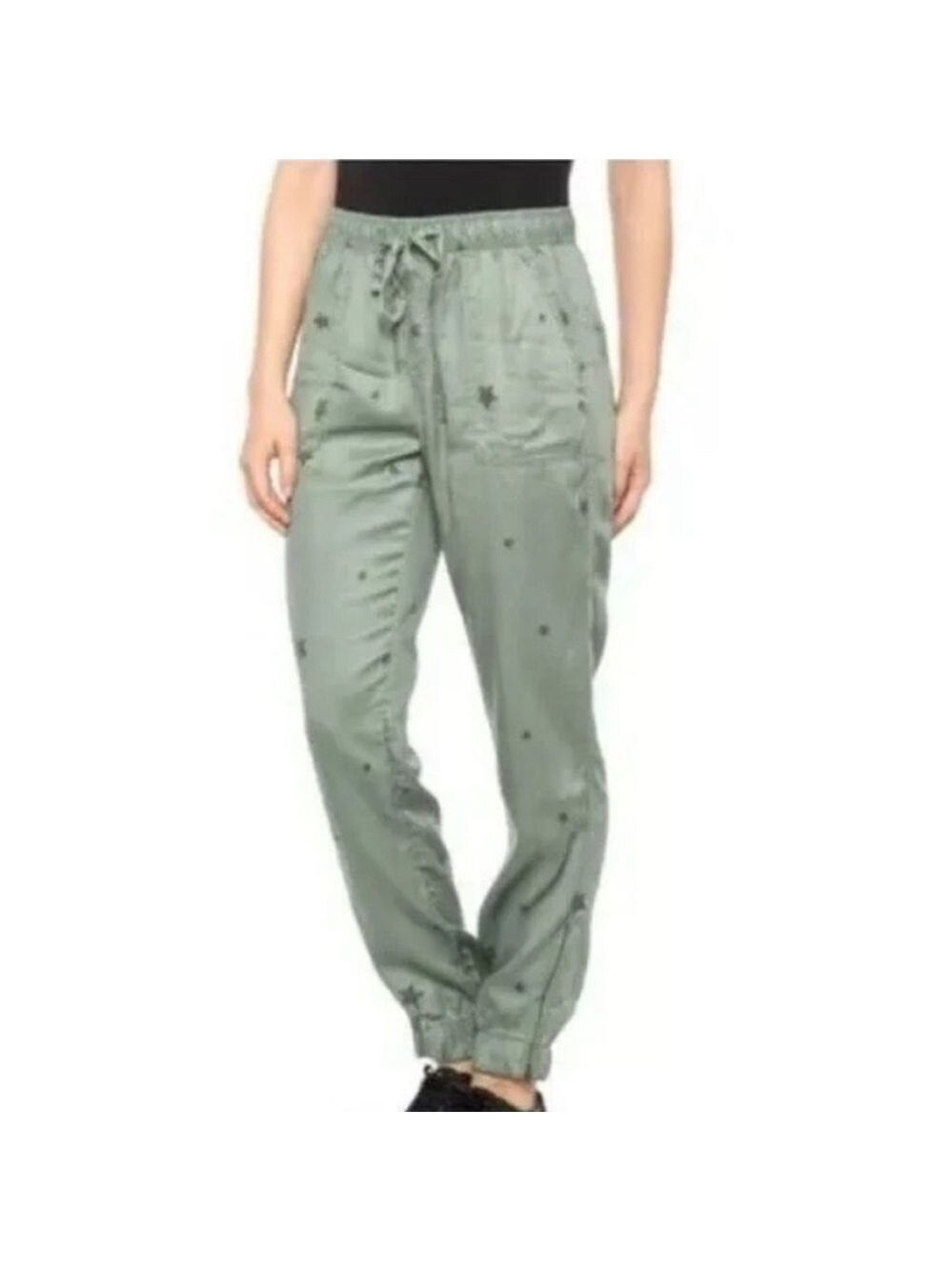 C&C California Stars Print Jogger Style Pants 100% Lyocell Medium